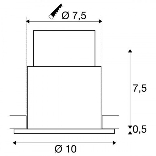 Zwarte moderne inbouwspot waterdicht GU10