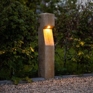 houten buiten terras lamp van eiken hout Oak inclusief led lamp duurzame buitenverlichting