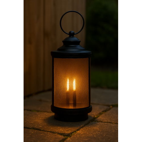 Windlicht Mythic S zwart staal glas 39 cm sfeer lantaarn