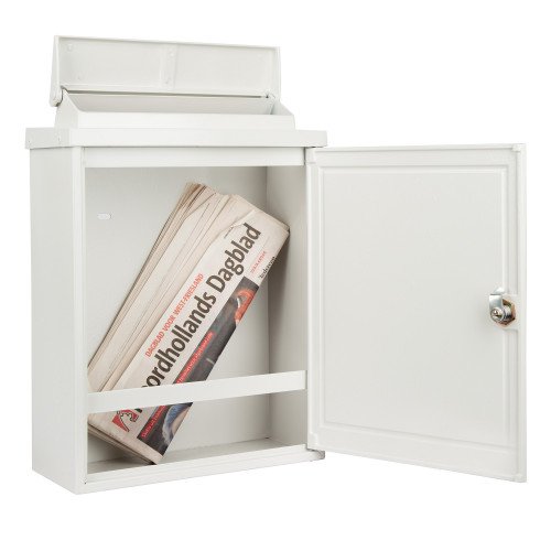 Aluminium muurbrievenbus B6 groen met deur en slot