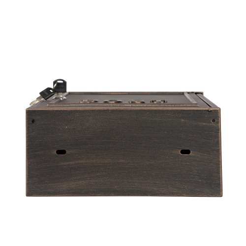 Aluminium muurbrievenbus B6 brons met deur en slot