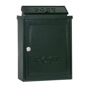 Aluminium muurbrievenbus B6 groen met deur en slot Aluminium muurbrievenbus B6 groen met deur en slot