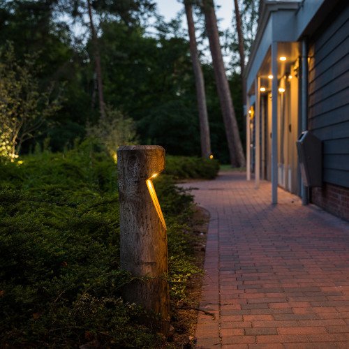 houten buiten terras lamp van kastanje hout Baum  inclusief led lamp duurzame buitenverlichting