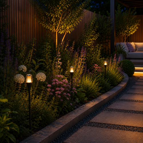 4x Torch Solar Tuinlamp Zwart