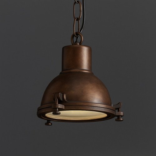 messing lamp in de kleur antiek donker koper met een E27 fitting