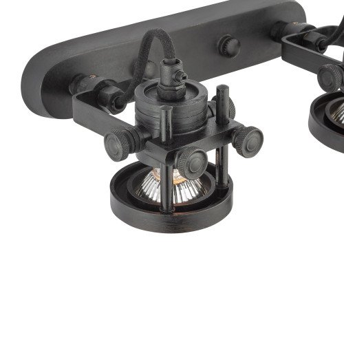 Nostaluce Industriële vintage Prescott Double Spot Antique black | Nostalux.be