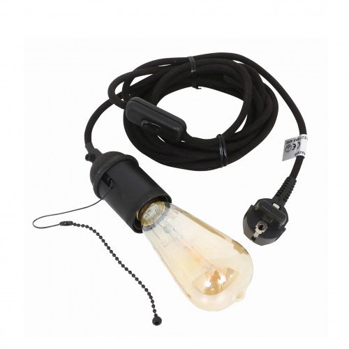 Byron antiek zwart hanglamp pendel E27 500 cm