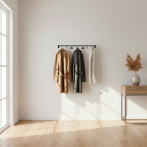 messing Kapstok Antiek zwart 7 haken