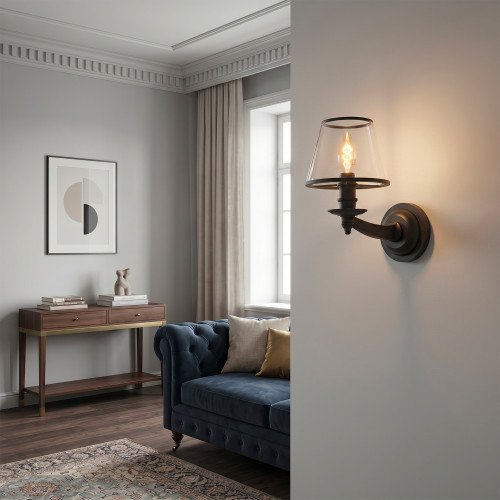 Wandlamp Dufay antiek zilver