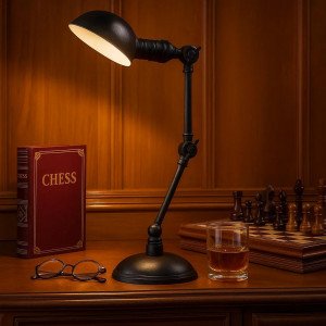 messing lamp in de kleur antiek zwart met een E14 fitting