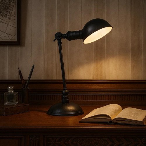 messing lamp in de kleur antiek zwart met een E14 fitting