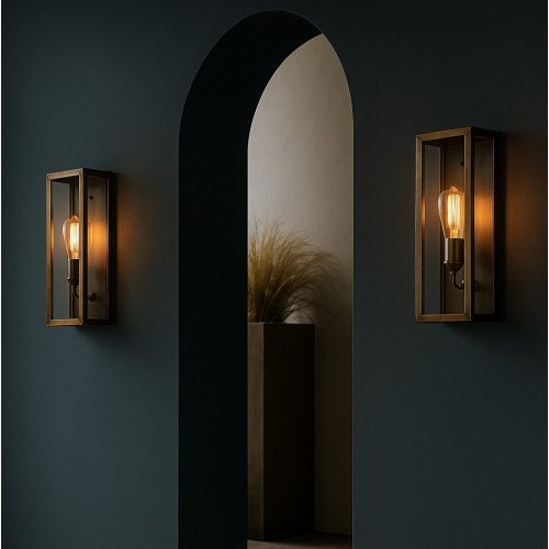 messing lamp in de kleur antiek messing met een E27 fitting