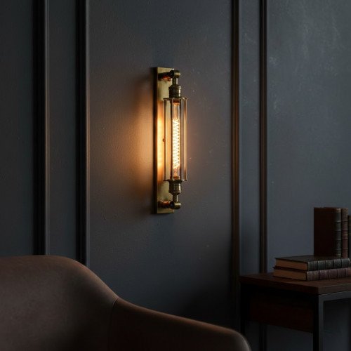 messing lamp in de kleur antiek messing met een E27 fitting