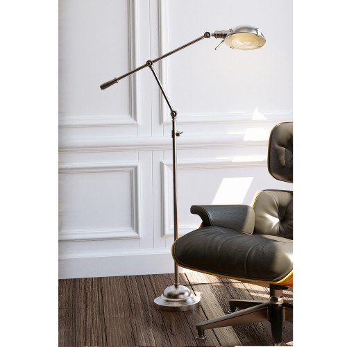 staande verstelbare design lamp met tuimelschakelaar in zwarte kleur