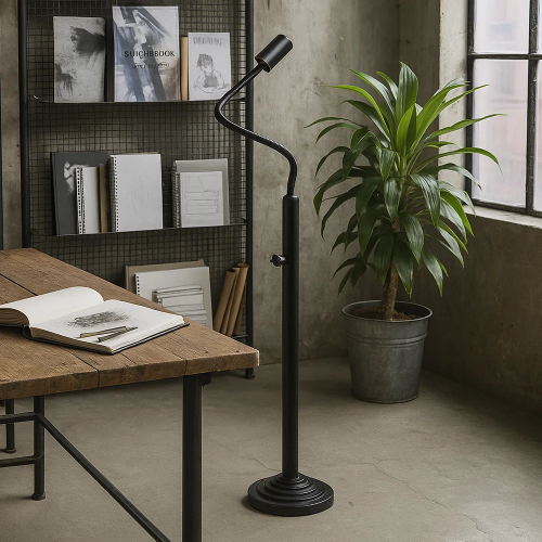 messing lamp in de kleur antiek zwart met een GU10 fitting