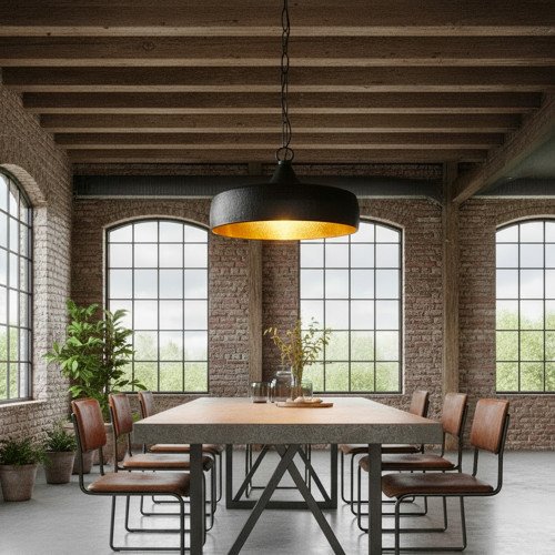 messing lamp in de kleur antiek zwart met een E27 fitting