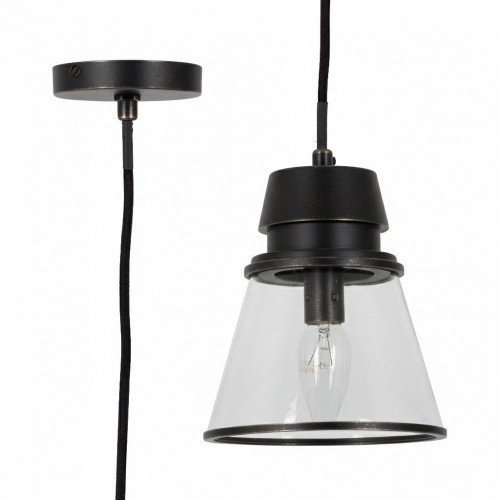 messing lamp in de kleur antiek zwart met een E14 fitting