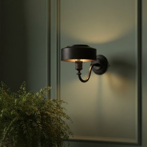 Messing Wandlamp Antibes Antiek Zwart 