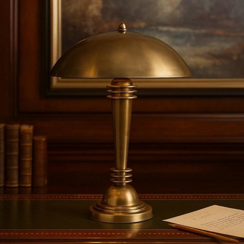 bureaulamp, tafellamp, messing, industrieel, vintage, dax 