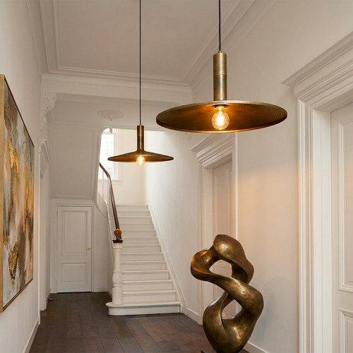 messing lamp in de kleur antiek messing met een E27 fitting