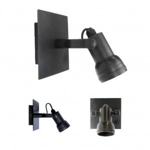 messing lamp in de kleur antiek gun metal met een GU10 fitting