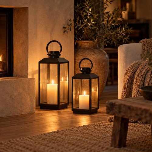 Industriële windlichten Newport M+L zwart