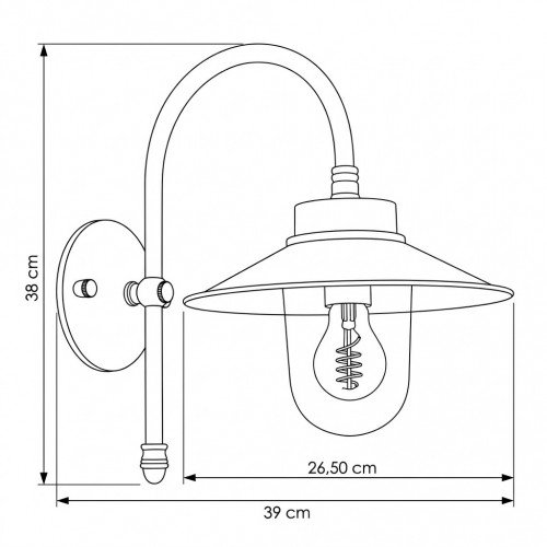 messing lamp in de kleur antiek messing met een e27 fitting