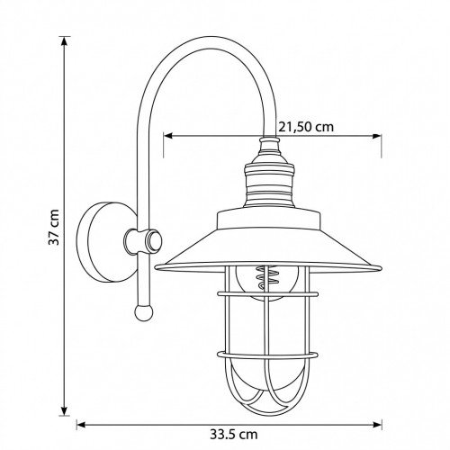 messing lamp in de kleur antiek messing met een E27 fitting