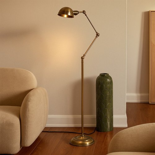 messing lamp in de kleur antiek messing met een FE27 fitting