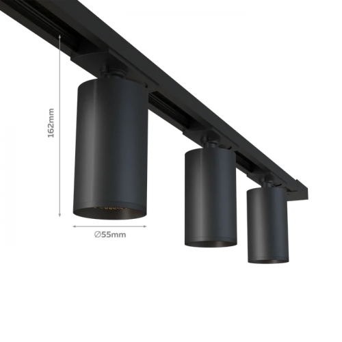 Calex Tracklight 2M zwart 4 GU10 spots