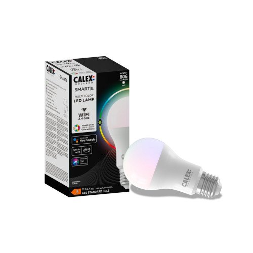Calex Smart LED Standaardlamp A60 E27 220-240V 8,5W 806lm 2200-4000K+RGB | Nostalux.nl