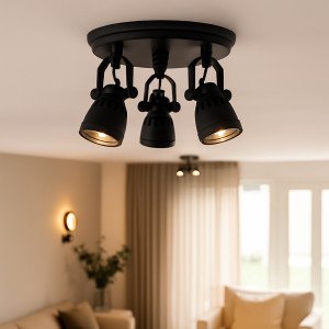 Westham plafonniere vintage zwart
