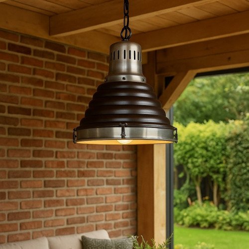 messing lamp in de kleur antiek donker koper met een E27 fitting