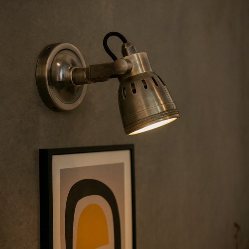 Nostaluce Industriële vintage Indigo Cover Zilver  Wandspot | Nostalux.be