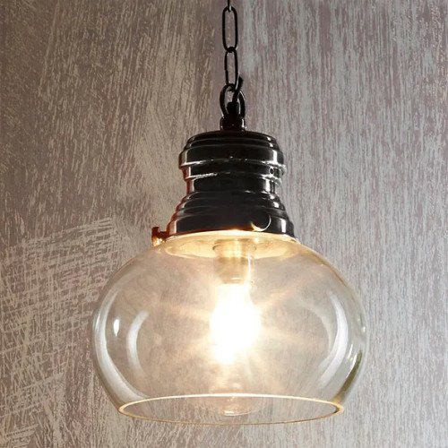 messing lamp in de kleur antiek zilver met een E27 fitting