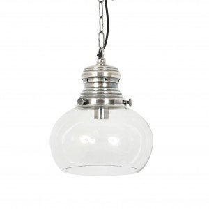 messing lamp in de kleur antiek zilver met een E27 fitting