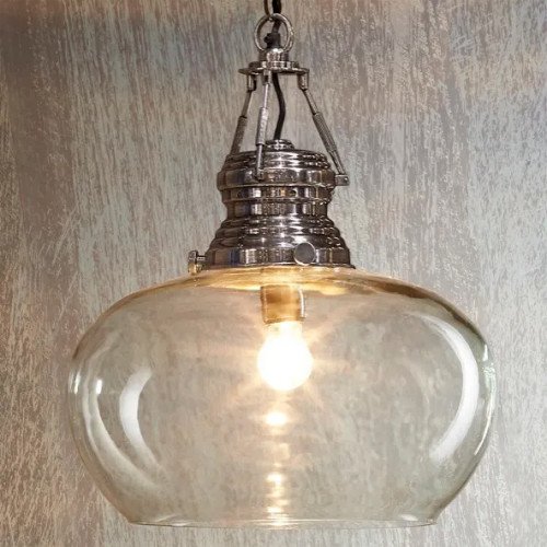 messing lamp in de kleur antiek zilver met een E27 fitting