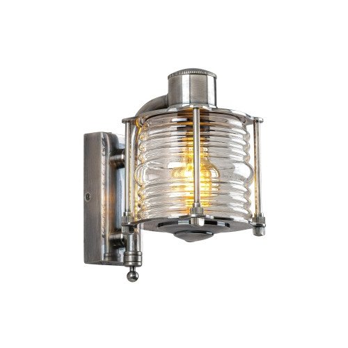 messing lamp in de kleur antiek zilver met een E27 fitting