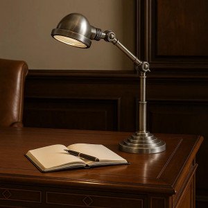 Nostaluce Bureaulamp Nano Zilver | Nostalux.be
