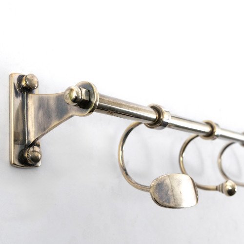 messing Kapstok Antiek Zilver 7 haken