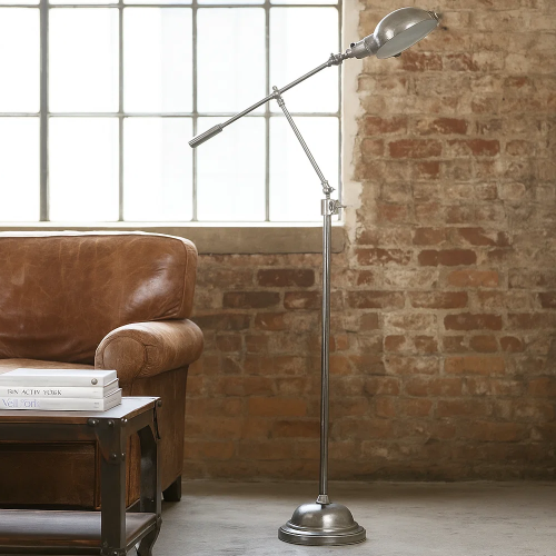 messing lamp in de kleur antiek zilver met een E27 fitting