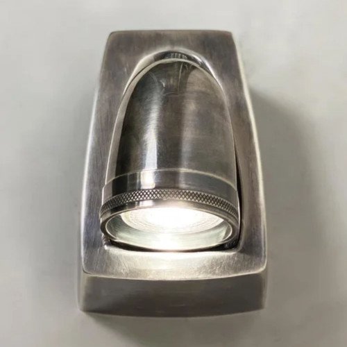 messing lamp in de kleur antiek zilver met een GU10 fitting