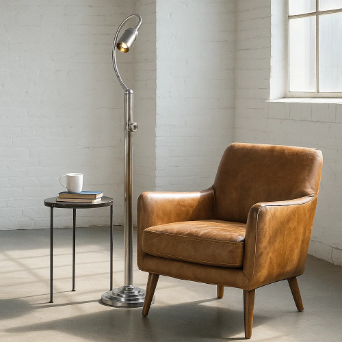 messing lamp in de kleur antiek zilvermet een GU10 fitting