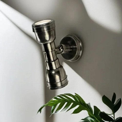 messing lamp in de kleur antiek zilver met een GU10 fitting