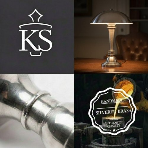 messing lamp in de kleur antiek zilver met een E27 fitting