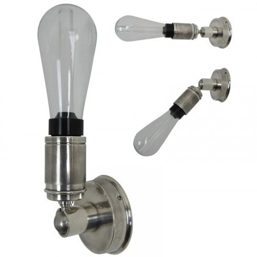 messing lamp in de kleur antiek zilver met een E27 fitting