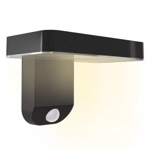 Buitenlamp Calex Smart muurlamp solar zwart met bewegingssensor modern wandlamp