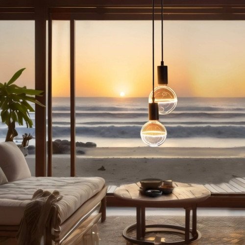 Lichtbron globe 188 amber blue Dimbaar E27