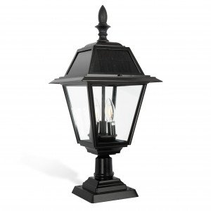 Buitenlamp Vincenzo sokkellamp zwart aluminium klassiek