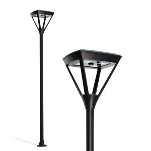 Zonne-energie lantaarnpaal zwart aluminium LED Zonne-energie lantaarnpaal zwart aluminium LED